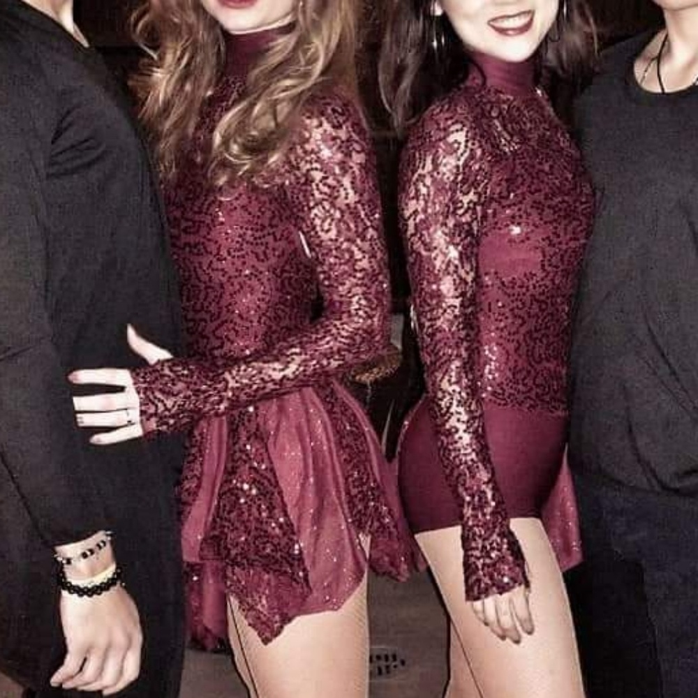 Dance costume with sequins
